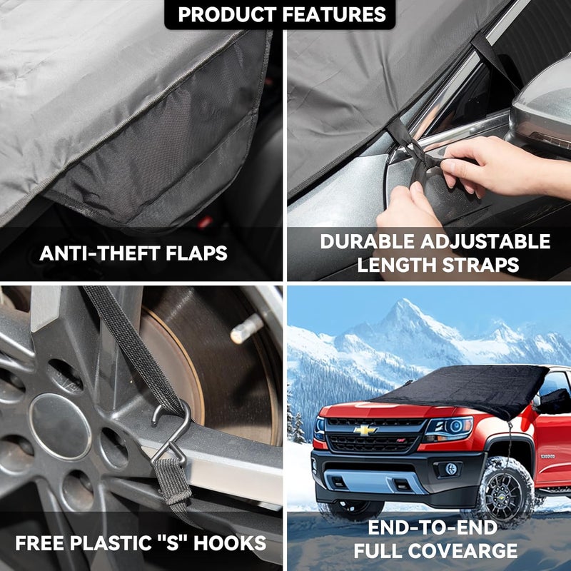 SLOGENTO Windshield Cover for Ice and Snow for Chevrolet Chevy Colorado 2023-2025 2026, Oxford Fabric Windshield Frost Cover for Trucks,for Chevy Colorado All Weather Front Window Heat Protector - Image 2